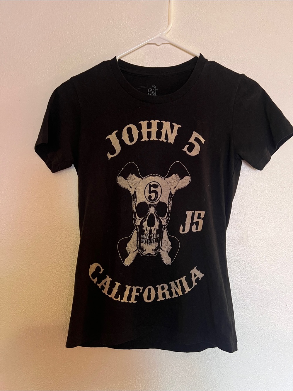 John 5 Black Graphic Short Sleeve Tee white zombie rob zombie Motley Crue